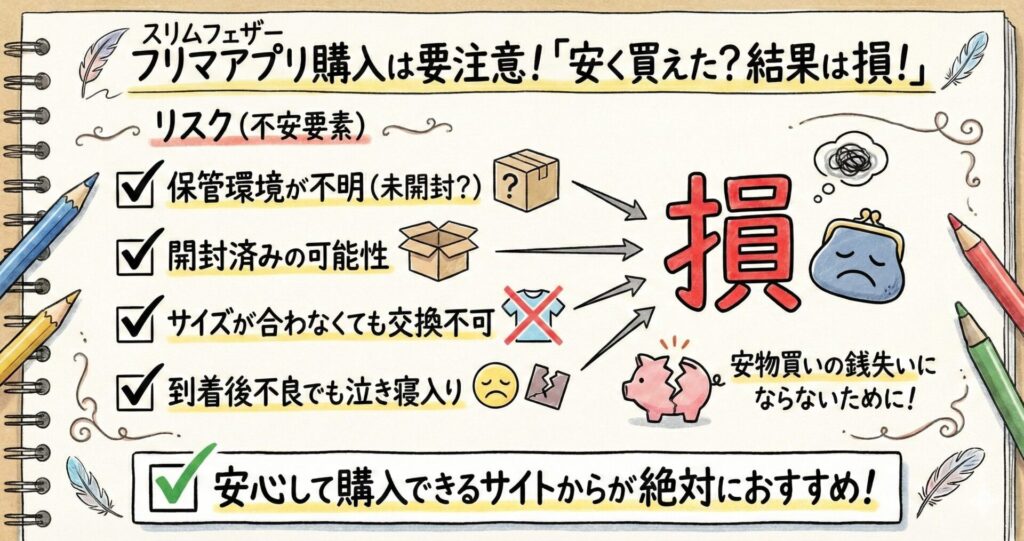 スリムフェザー　偽物　メルカリ