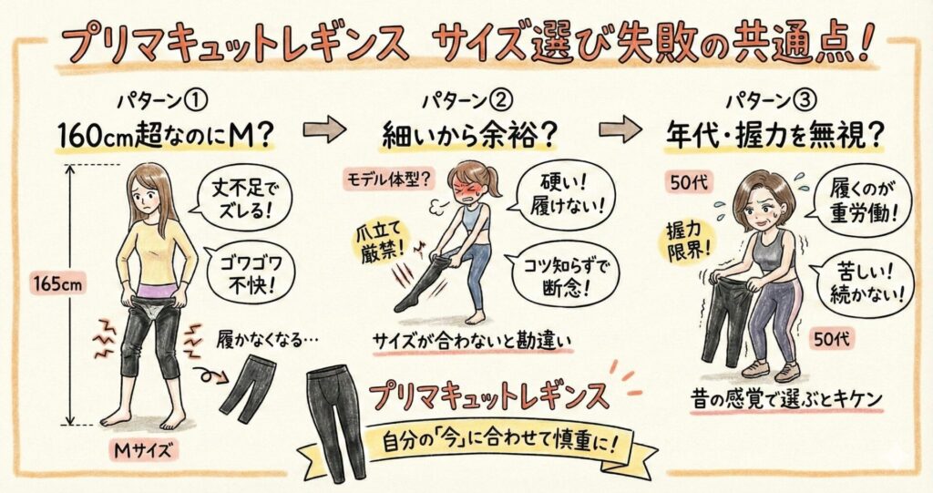 プリマキュットレギンスのサイズ感