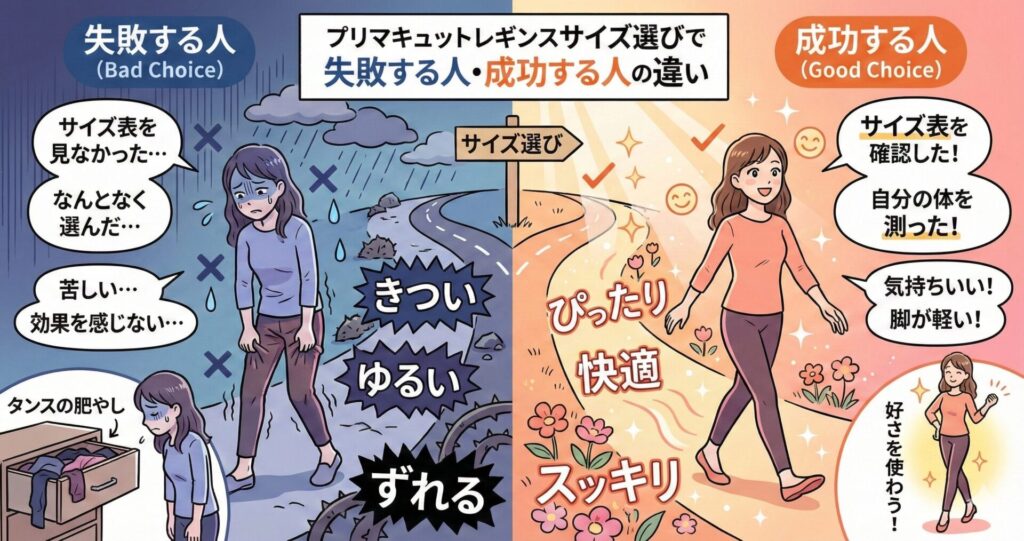 プリマキュットレギンスのサイズ感