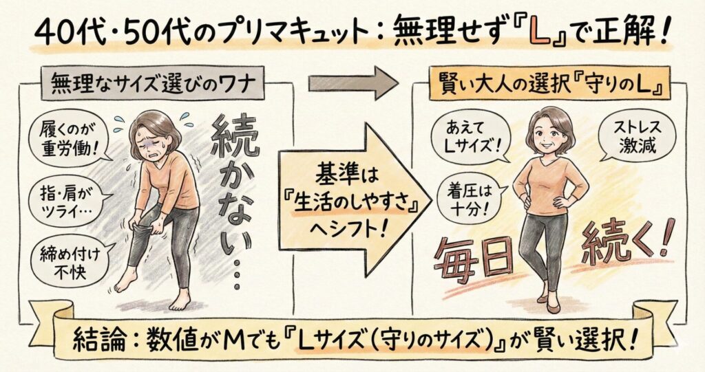 プリマキュットレギンス サイズ感